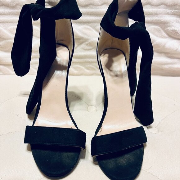 Black Ankle Wrap Stilettos - Picture 3 of 8